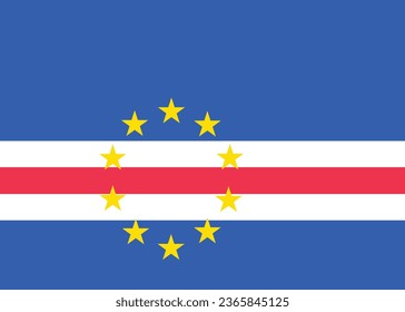 National flag vector illustration of Cabo Verde.