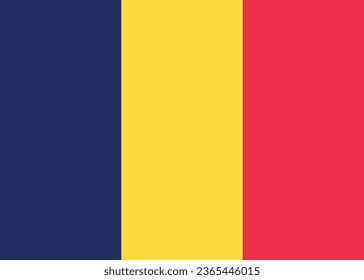 Ilustración del vector de la bandera nacional del Chad.