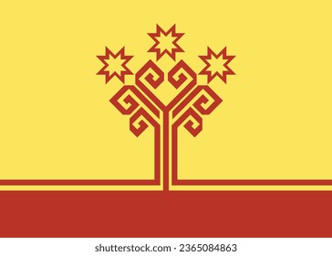 National flag vector illustration of Chuvashia.