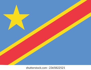 National flag vector illustration of Congo.