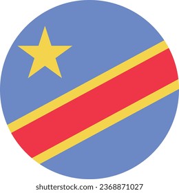 National flag vector illustration of Congo Democratic Republic of the