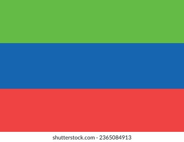 National flag vector illustration of Dagestan.