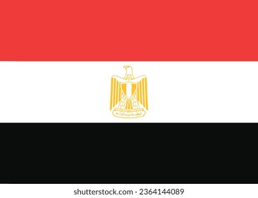 National flag vector illustration of Egypt.