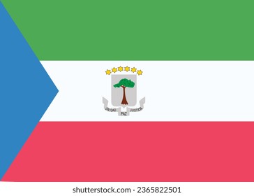 National flag vector illustration of Equatorial Guines.