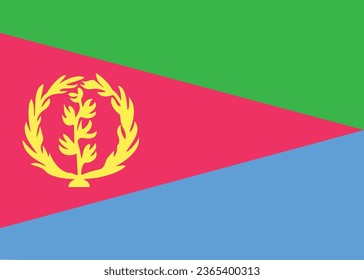 Ilustración del vector del pabellón nacional de Eritrea.
