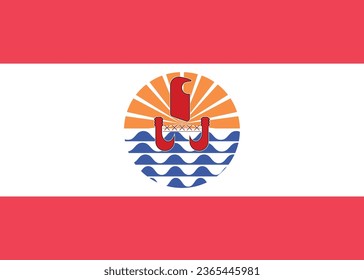National flag vector illustration of French Polynesia.