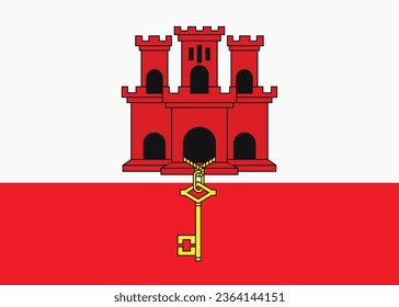 National flag vector illustration of Gibraltar.