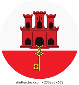 National flag vector illustration of Gibraltar