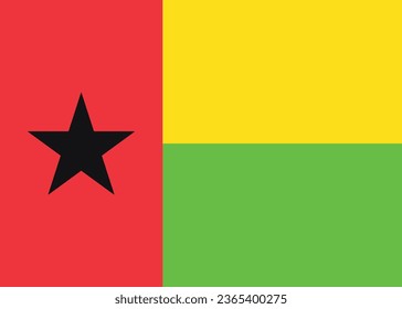 National flag vector illustration of Guinea Bissau.