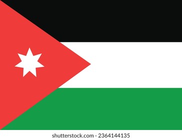 National flag vector illustration of Jordan.