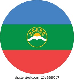 National flag vector illustration of Karachay-Cherkessia