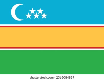 National flag vector illustration of Karakalpakstan.