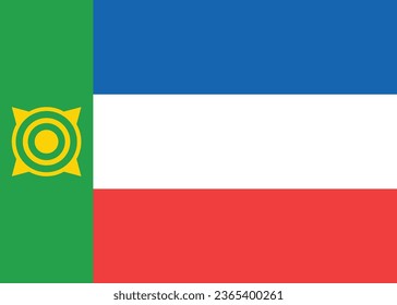 National flag vector illustration of Khakassia.