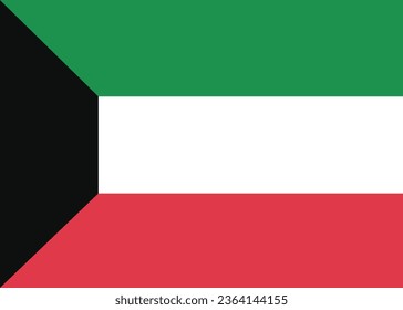 National flag vector illustration of Kuwait.