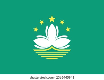 Ilustración vectorial de la bandera nacional de Macao.