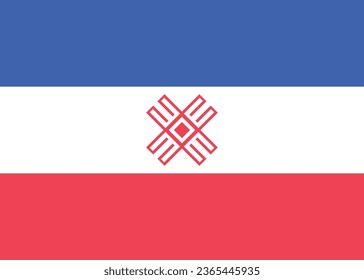 National flag vector illustration of Mari El.