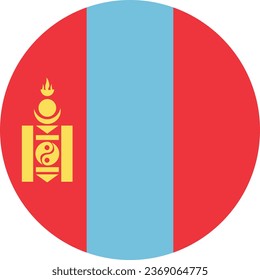 Ilustración vectorial de la bandera nacional de Mongolia