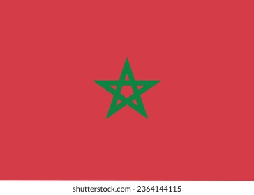 Ilustración vectorial de la bandera nacional de Marruecos.