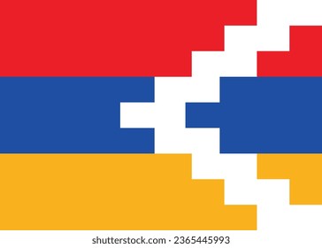 National flag vector illustration of Nagorno-Karabakh Republic.