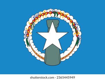 National flag vector illustration of Northern Mariana Island.