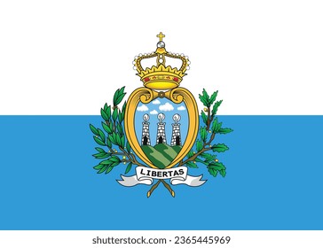 National flag vector illustration of San Marino.