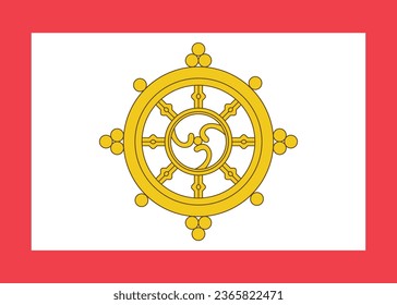 Nationalflagge, Vektorgrafik von Sikkim.