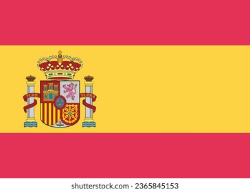 Ilustración vectorial de bandera nacional de España.