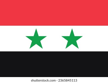 National flag vector illustration of Syria.