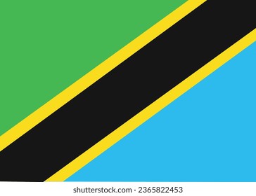 National flag vector illustration of Tanzania.