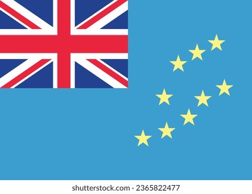 National flag vector illustration of Tuvalu.