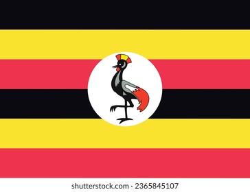Nationalflagge, Vektorgrafik Ugandas.