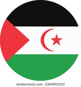 Ilustración del vector de bandera nacional del Sáhara Occidental