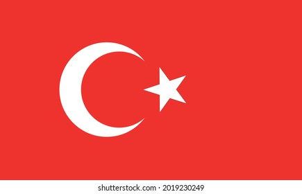 Türkiye national flag vector image on white background