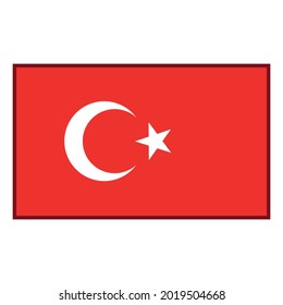 Türkiye national flag vector image on white background