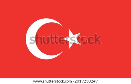 Türkiye national flag vector image on white background
