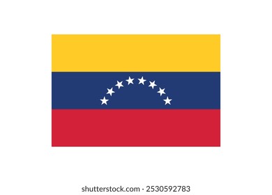 National Flag of Venezuela, Country Flag in 2:3 proportion, vector illustration