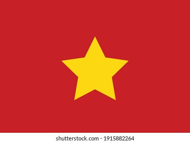 National flag of Vietnam. Vector illustration.