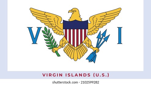 The national flag of Virgin Islands (U.S.) Flag. Vector illustration of Virgin Islands (U.S.) Flag, Vector of Virgin Islands (U.S.) flag.