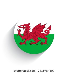 National flag of Wales icon vector illustration isolated on white background.