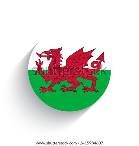 National flag of Wales icon vector illustration isolated on white background.