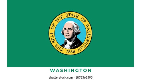 National flag of Washington State. Vector illustration, Vector of  Washington State flag.