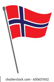 National flag waving of Norway vector background or National Flag of Norway with vector illustration design
