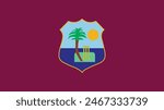 National flag of West Indies. West Indies Flag. Close-up front view. West Indies vector illustration 2024 eps10