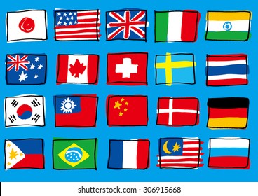 The national flag which I wrote by hand