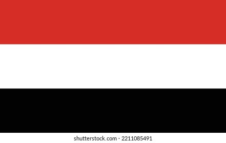 national Flag of Yemen in the original Colours and proportions