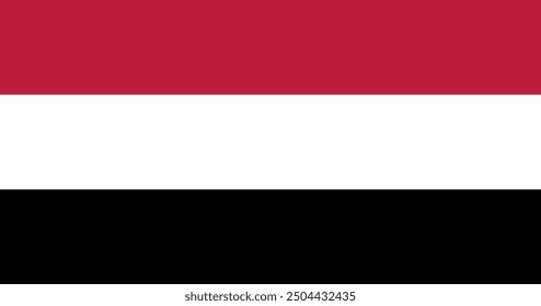 National flag of Yemen. Rectangular flag. Vector illustration