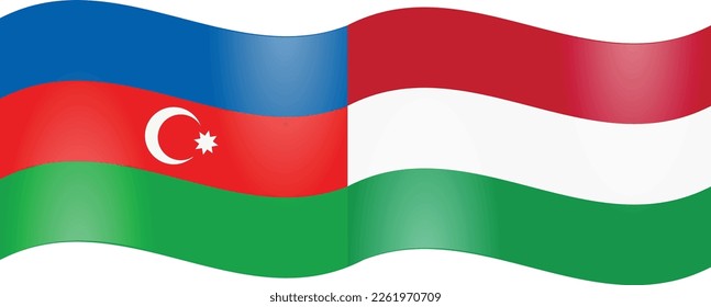 National flags of Azerbaijan and Hungary