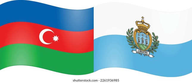 National flags of Azerbaijan and San Marino