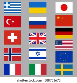National flags. Flags of countries, vector
