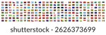 National flags of countries vector collection. World emblems set.
